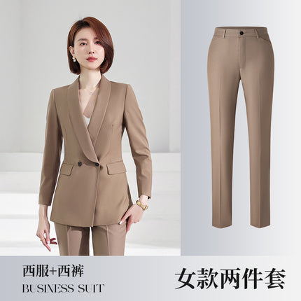 Khaki Professional Suit Men's and Women's Business Dress Executive Suit Tooling Real Estate Sales Office Work Clothes