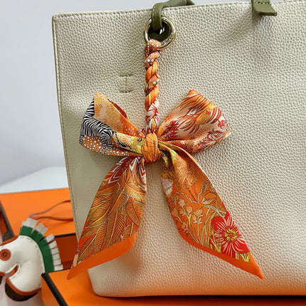 High-grade Handbag Handle Ribbon Bag Handle Handle Accessories Silk Scarf Handbag Tie Bag with Decorative Ribbon Pendant