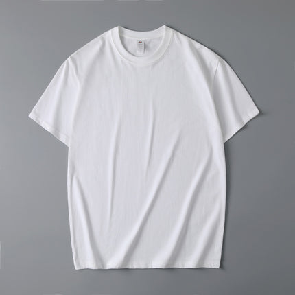 230g Thickened Heavy Men's Long-staple Cotton Short-sleeved T-shirt Men's Comfortable Round Neck Cotton Base Shirt Printable LOGO