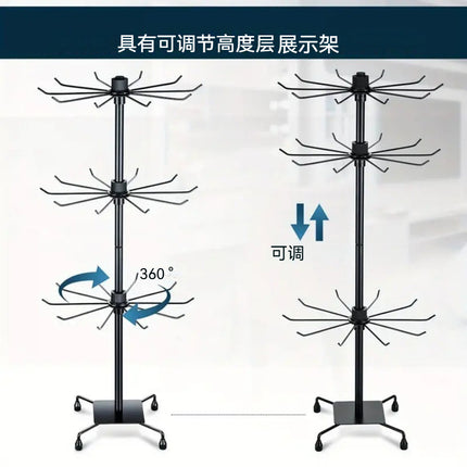 Desktop Rotating Multi-layer Small Jewelry Pendant Mobile Phone Case Hair Ring Earplugs Keychain Bracelet Necklace Display Hanging Rack