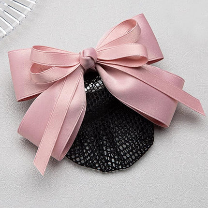 Stewardess Net Pocket Head Flower Professional Hair Net Nurse Female Bank Hotel Hairpin Bow New High-end Sense Hair Accessories