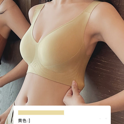 Large Cup Traceless Underwear Women's Gathering Big Chest Shown Small Gathering Parammary Breast Without Steel Ring Anti-sagging plus size Comfortable Bra for Women