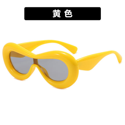 Y2K Hot Girl Sunglasses One-Piece Concave Shape Funny Sunglasses Inflatable Bread Expansion Sunglasses Candy Color Ins