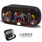Large-capacity three-layer canvas pencil case-factory direct sales / B58404