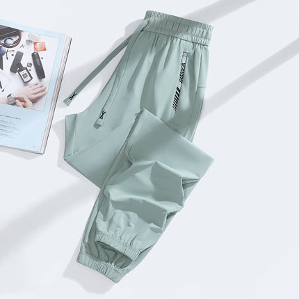 2025 Summer Explosions Ice Silk Cropped Pants Men's and Women's Couples Sports Casual Pants Sports Pants Straight Pants
