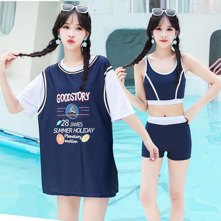 Women's Three-Piece Swimsuit Split for Fat Girls to Cover Belly and Look Slim 2025 New Women's Large Size Swimsuit Quick-Drying
