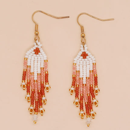 Gradient Long Tassel Earrings Women's European and American Bohemian Style Summer Holiday Girlfriend Gift Earrings Wholesale