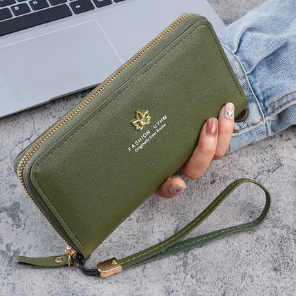 Factory wholesale new wallet women's zipper long Korean style mobile phone bag large capacity Fashion Coin Purse handbag