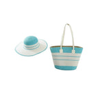 Blue and white / Hat + bag set