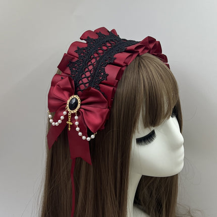 Lolita Hair Band Headwear Lolita Gothic Dark Collection Cross with Angel Handle Sweet Hair Accessories