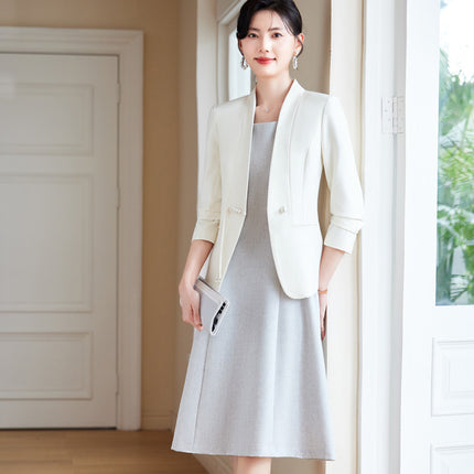 Navy Suit Jacket Women's 2024 Autumn Professional Wear Hotel Front Desk Waiter Formal Suit Overalls