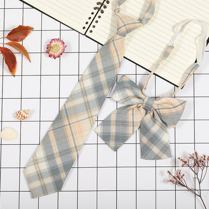 Japanese Plaid JK Tie Tie Set Women's College Style Graduation Photo Free Accessories Korean Style Bow Mariners Suit