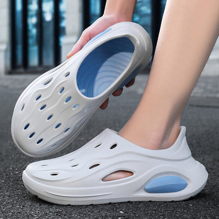 Hole Shoes Outdoor Wading Beach Shoes EVA Couples Baotou Driving Sandals Hole Shoes Garden Shoes Beach