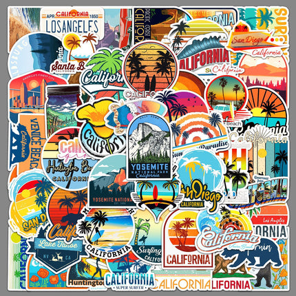 50 California Stickers California Cartoon Outdoor Landscape Travel Waterproof Decorative Hand Account Stickers