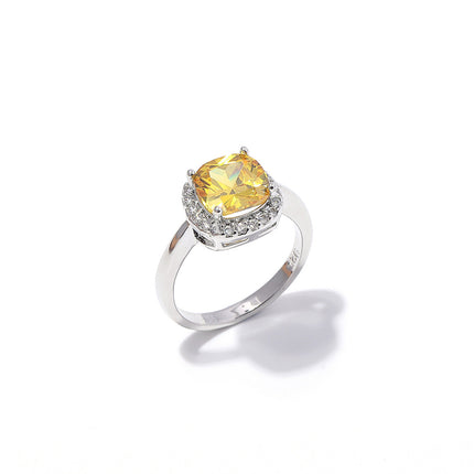 Square Fashion European and American Bridal suit Banquet Luxury Necklace Earrings Ring Bracelet AAA Zircon Jewelry suit
