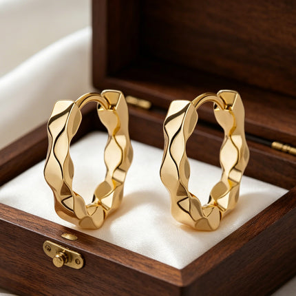 European and American Niche Earrings Design Light Luxury High-End Earrings for Women Summer Simple and Versatile Copper Gold-Plated Earrings Wholesale