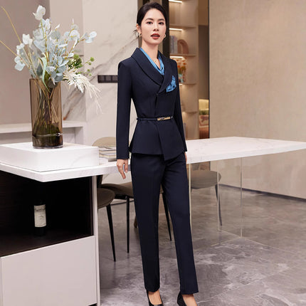 High-end Professional Suit suit Women's New Spring and Autumn Hotel Front Desk Reception Tooling Guide Shopping Case Field Customer Service Work Clothes