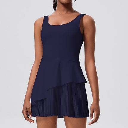 New Outside Wearing Running Hip Lifting one-body Tennis Skirt Outdoor with Chest Pad Tight Elastic Slim Sports dress Women