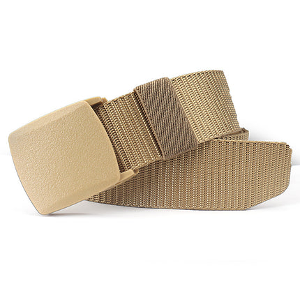 Security check camouflage nylon belt men's tactical belt women's automatic buckle pants belt woven cross-border wholesale