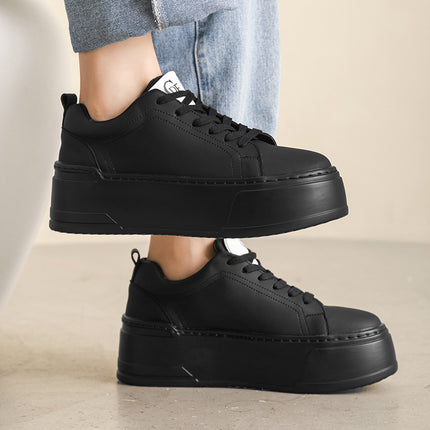 Black Men's Casual Shoes Men's New Summer Breathable Board Shoes Super Fire Thick Sole Height Increased sneaker Fashion Brand