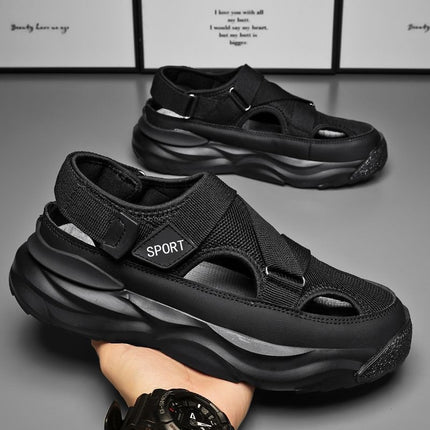 Hollow-Out Perforated Shoes, Summer Outdoor Sandals, New Style, Breathable Driving Shoes, Outdoor Men's Shoes, Closed-Toe Beach Sandals