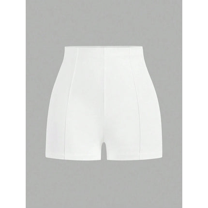 Cross-Border Export New Dropshipping Aliexpress Bottoms High-Waisted Slim Solid Color Shorts