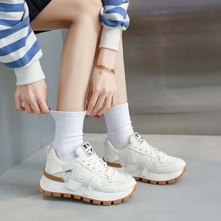 Korean style new argan shoes women's 2024 spring student sports running shoes casual platform daddy shoes women
