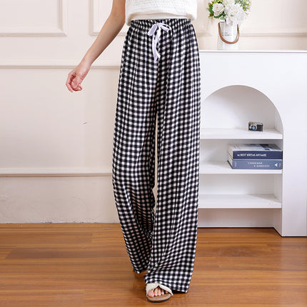 Cross-Border Popular Summer Women's Ice Silk Pants for Middle-Aged and Elderly, Loose Casual Home Pants, Elastic Plus-Size Pants for Square Dancing
