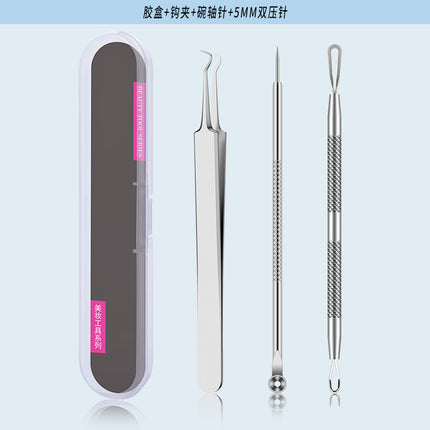 Stainless Steel Acne Clip Cell Clip Acne Needle Acne Squeeze Blackhead Whitehead Beauty Needle Multi-Piece Set Tool