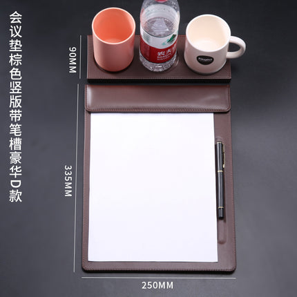 High-End Leather Hotel A4 Writing Board with Magnetic Buckle, Leather Coaster, Folder, Signing Document Board, Can Be Printed with Logo