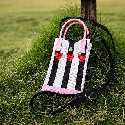 Shoulder bag 2024 portable semicircle simple travel with knitted handbag student leisure bag large capacity mobile phone