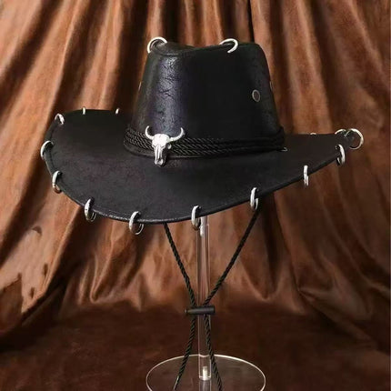 Solid Color Light Board Felt Western Cowboy Hat Outdoor Autum Hat Women's Simple French Hat Men's High-End