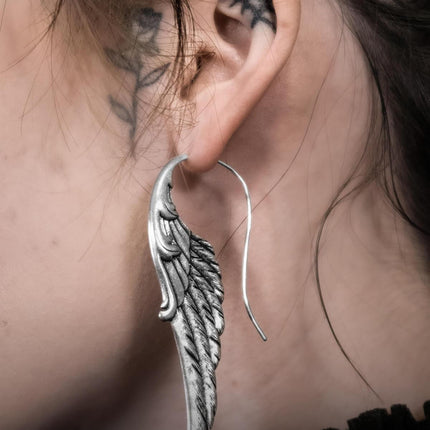 Hecheng Cross-border New Products Exaggerated Angel Wings Pendant Earrings Alloy Hook Earrings