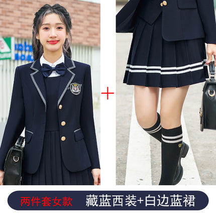 English Style Kindergarten Garden Clothing Spring and Autumn School Uniform Billiards Room Attendant Workwear Suit suit Pleated Skirt JK Uniform