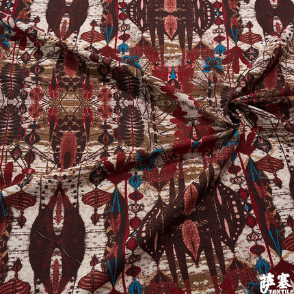 Hemp Cotton Digital Printed Fabric Yunnan Lijiang Retro Bohemian Fabric Hotel Pillow Bar Tablecloth