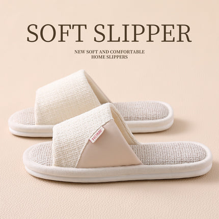 Linen Slippers for Men 2025 New Summer Indoor Home Soft-Soled Non-Slip Breathable Deodorant Cotton and Linen Slippers for Men
