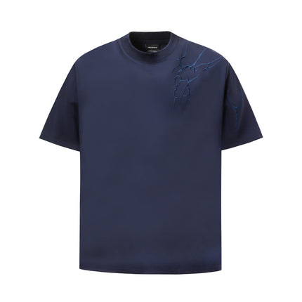 Ares Lightning Embroidery Short-Sleeve T-Shirt for Men, Summer Versatile Casual Clothing, Trendy Half-Sleeve Luxury Brand T-Shirt