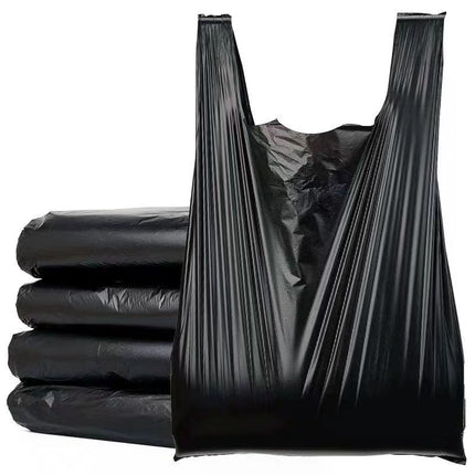 Thickened Vest for Home Kitchen Use, Black Kitchen Waste Tote Bag, Vest-Style Wholesale Disposable Garbage Plastic Bag