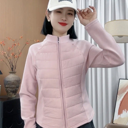 Yulan Spring Graphene Wool Cotton Jacket Women's Short Style 24 Slim Fit Yoga Sports Outdoor Warm Slim Short Style