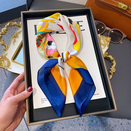 70cm Imitation Silk Square Scarf Fashion All-match Silk Scarf Professional Scarf Korean Style Neck Protection Scarf Decorative Small Square Scarf