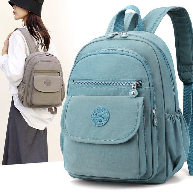 2025 New Simple Casual Women's Korean Style Solid Color Backpack Fashionable Large Capacity Backpack Women's Travel Bag