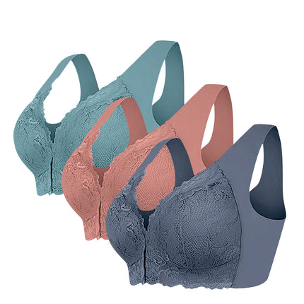 Wire-Free Push-Up Front-Button Mother's Bra, Breast-Retracting, Adjustable, Beautiful Back, Push-Up, Comfortable Anti-Sagging Bra