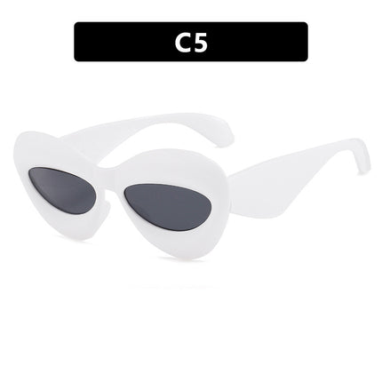 Personalized Cat-Eye Sunglasses 2022 New Style Personalized Ins Candy-Colored Sunglasses Versatile Alien Sunglasses
