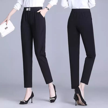 High-end Wide-leg Pants Spring and Autumn New Arrival Middle-aged Mother High Waist Loose plus size Dosing Straight Pants Casual Women's Pants