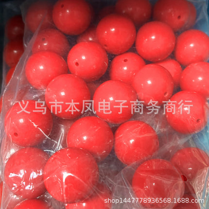 30mm solid color acrylic beads 25mm round beads translucent popular necklace key chain clothing headdress pendant