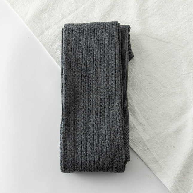 Spring and Autumn Knitted Cotton Twist Leggings White Pantyhose Autumn and Winter Women's Outer Wear Fleece-Lined Thickeneded Warm Leggings