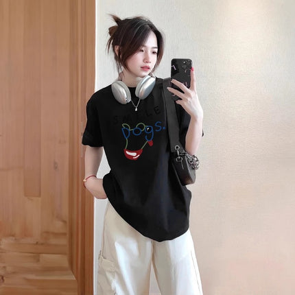 White Short-Sleeved Women's T-Shirt 2026 New Popular Loose-Fitting Women's Pure Cotton Base Shirt for Layering Half-Sleeve Summer Top