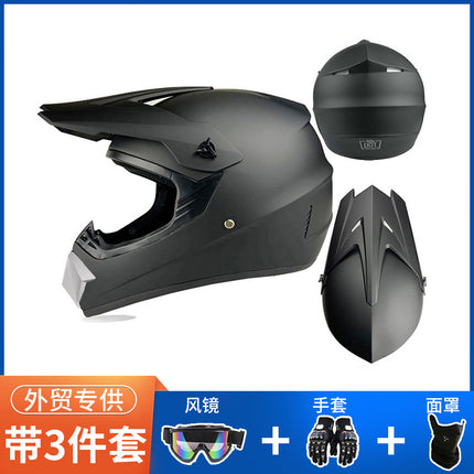 Off-Road Helmet Dot Certified Atv Helmet Cycling Mountain Bike Kart Helmet Three-Piece Set Motorcycle