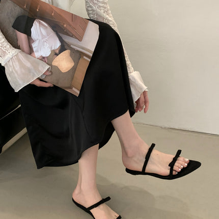 French Fairy Bow High Heels 2025 Summer New Stiletto Sandals with Open Toe Lazy Shoes