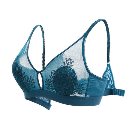 2181# Crystal Cup Lightweight Comfortable Breathable Push-up Bra Sexy Lace Anti-bump No Steel Ring Large Size Underwear